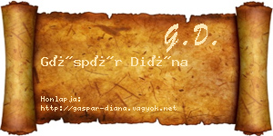 Gáspár Diána névjegykártya